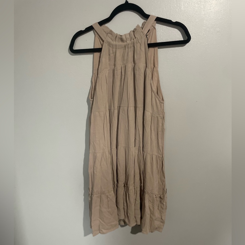 Papermoon Beige Sleeveless Gathered Dress